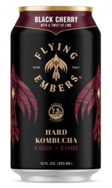 Flying Embers Hard Kombucha - Black Cherry (6 pack cans) (6 pack cans)