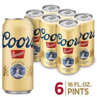 Coors Brewing Co - Banquet Lager (6 pack 16oz cans) (6 pack 16oz cans)